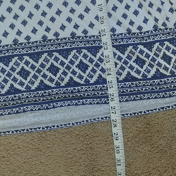 Dalia Boho Sleeveless White And Blue Embroidered Design Tunic Neckline Top - Picture 12 of 12